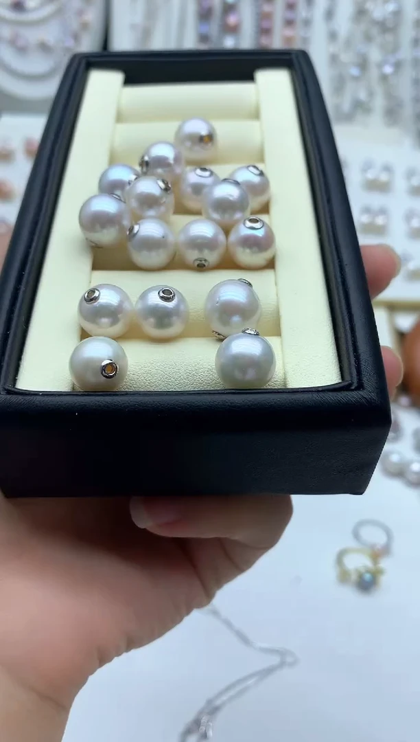 淡水珍珠银S925镶嵌吊坠(不含链)多样性发其一10mm