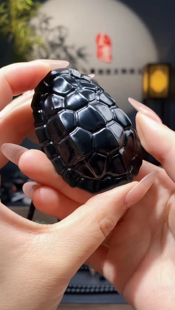 【闪购商品】和田玉1未镶嵌黑青龟背手把件