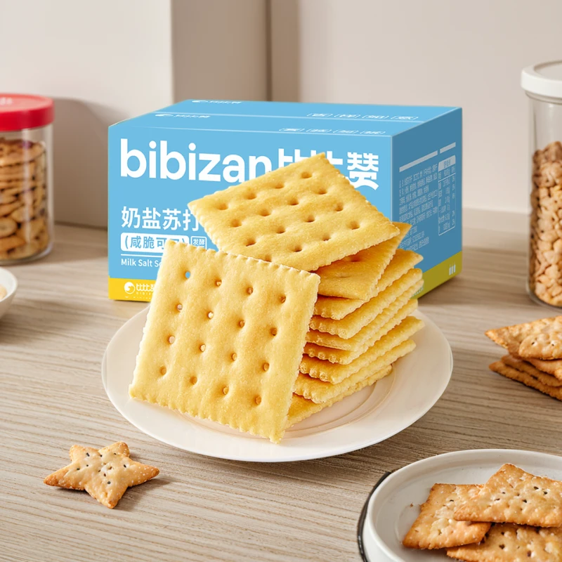 比比赞奶盐苏打饼干1Kg×1箱整箱梳打早餐零食小吃休闲食品大礼包