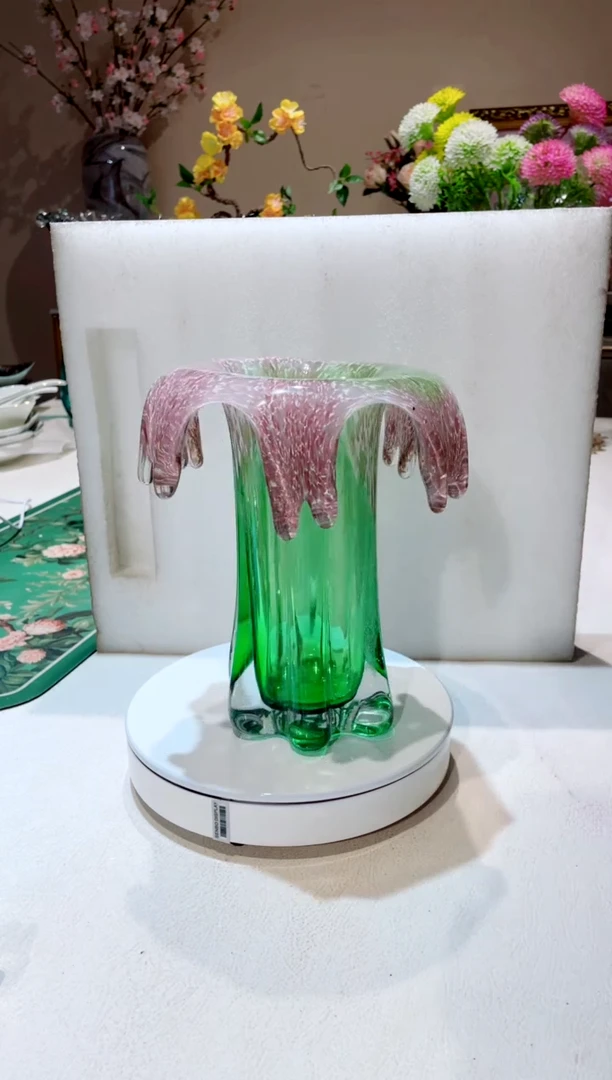 【闪购商品】琉璃手工艺品 绿色 烟花花瓶（小号）