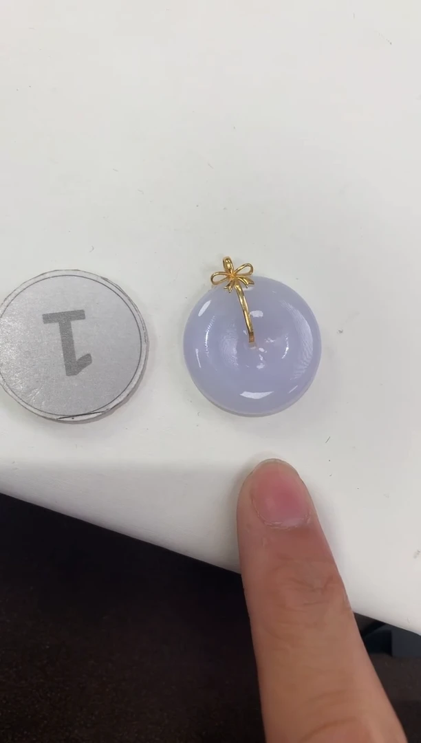 颈饰18K金镶嵌翡翠天然缅甸A货翡翠