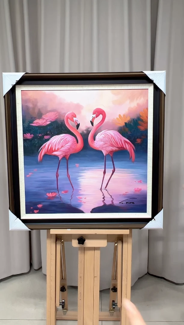 【闪购商品】绘画陶宗健-60*60-火烈鸟油画