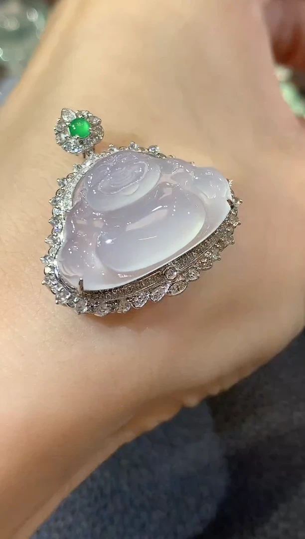 吊坠(不含链)18K金镶嵌翡翠C7