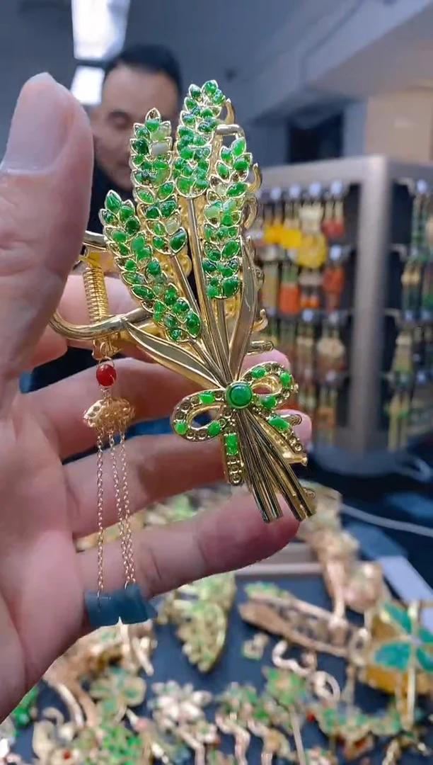 【闪购商品】翡翠耳饰合金21翡翠发簪