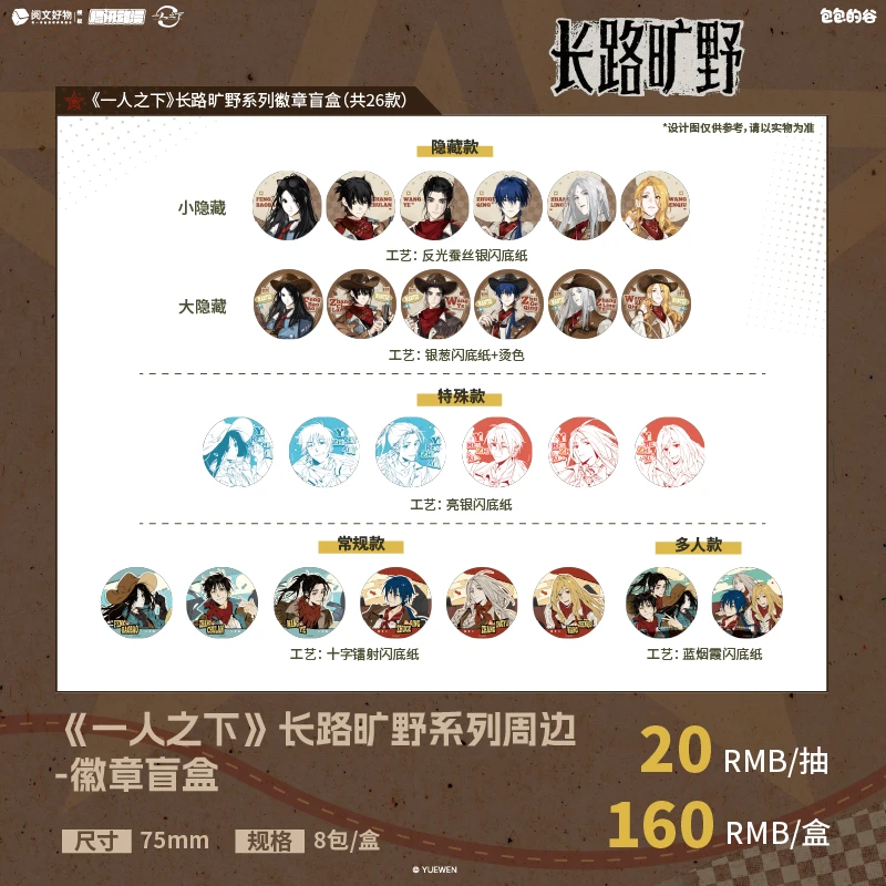 【官方正版】包包的谷一人之下长路旷野系列吧唧/拍立得/色纸盲盒