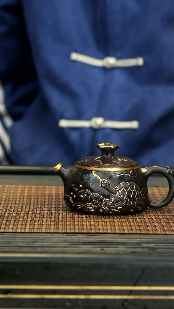 【闪购商品】紫砂茶壶42灵芝壶 黑料