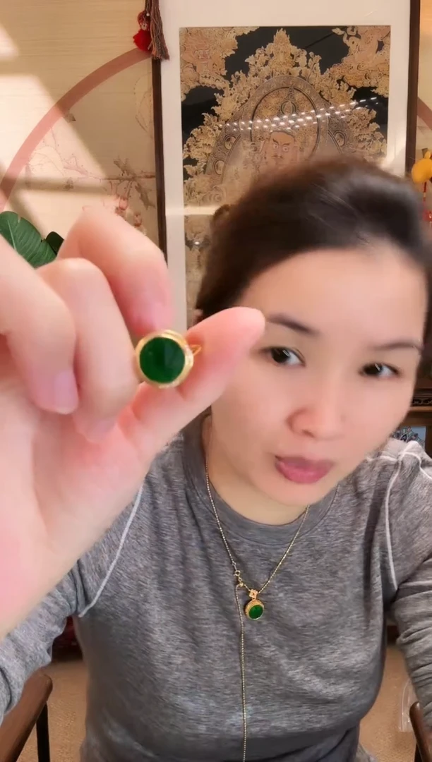 颈饰银S925镶嵌翡翠瑶**。戒指