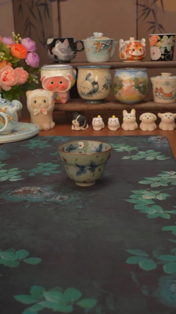 【落单】孤品  葫芦主人杯开片