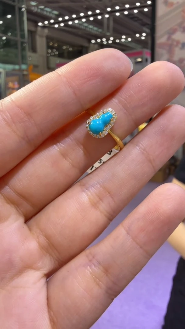 未镶嵌绿松石戒指132秒拍号 假一罚三