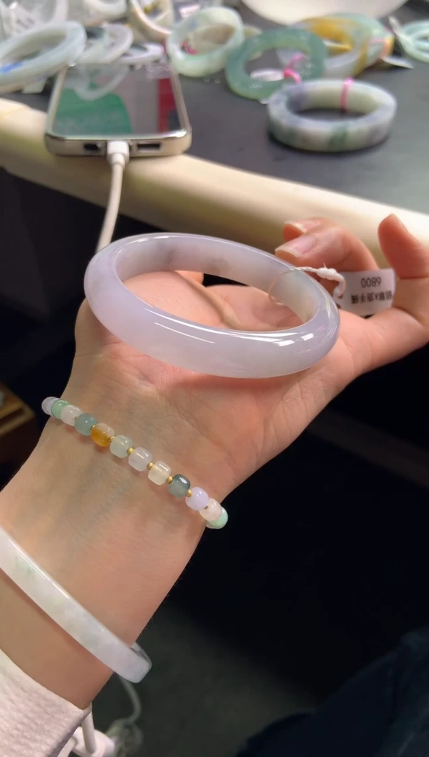 未镶嵌手镯定制翡翠冰粉乌鸡56-59