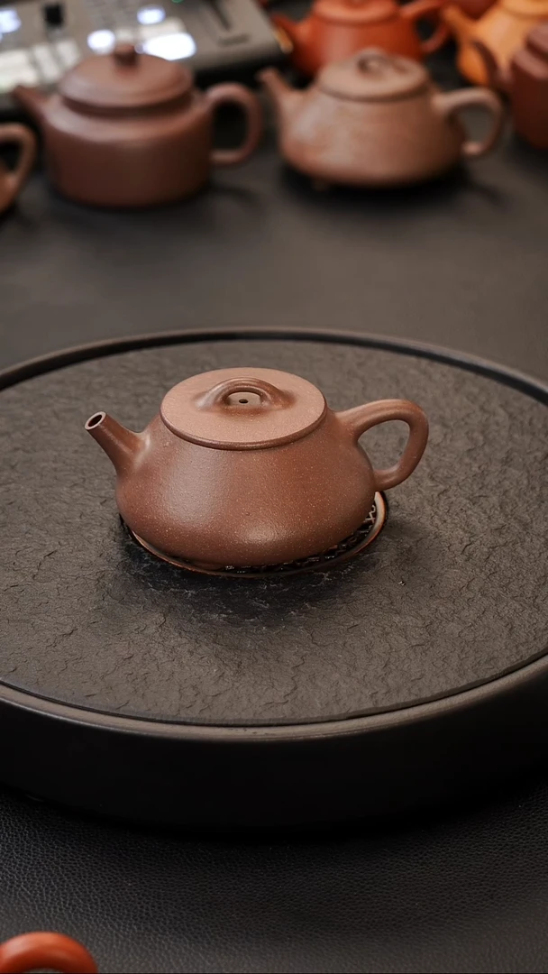 茶壶紫砂微瑕 平盖石瓢 鲨鱼皮段泥 180C