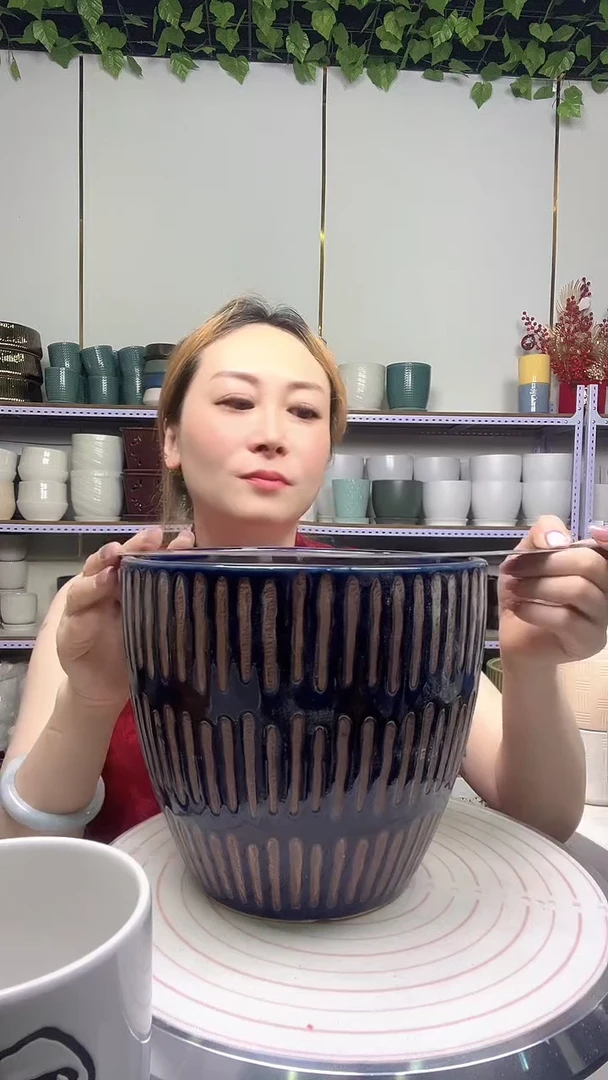 陶瓷花盆默认打孔宽高20-17.5