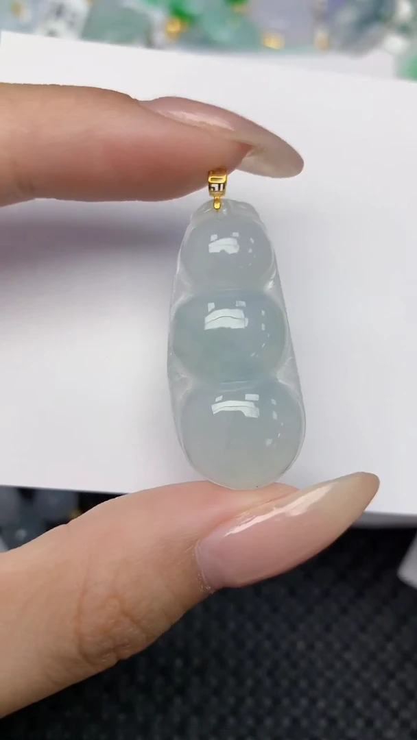 翡翠18K金镶嵌颈饰天然翡翠a货