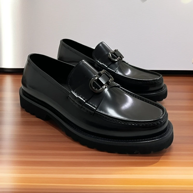 休闲皮鞋男一脚蹬商务皮鞋舒适百搭流浪丹宁风