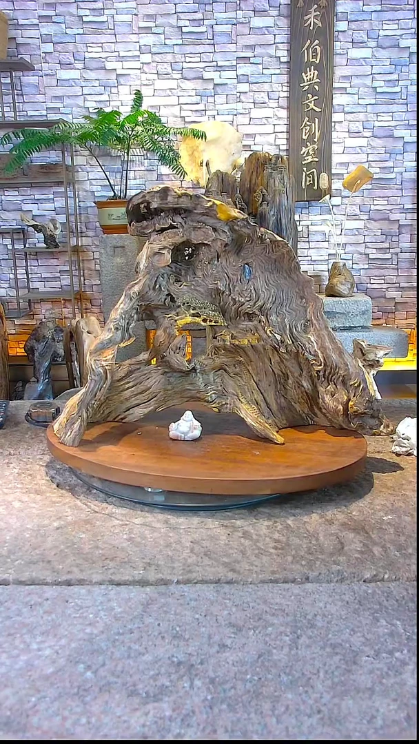 【闪购商品】木木雕金漆木山水摆件