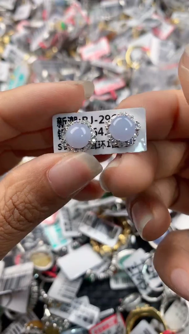 银S925镶嵌戒指翡翠444          9