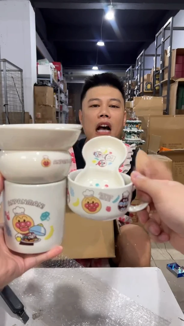 瓷片面包超人餐具6件套