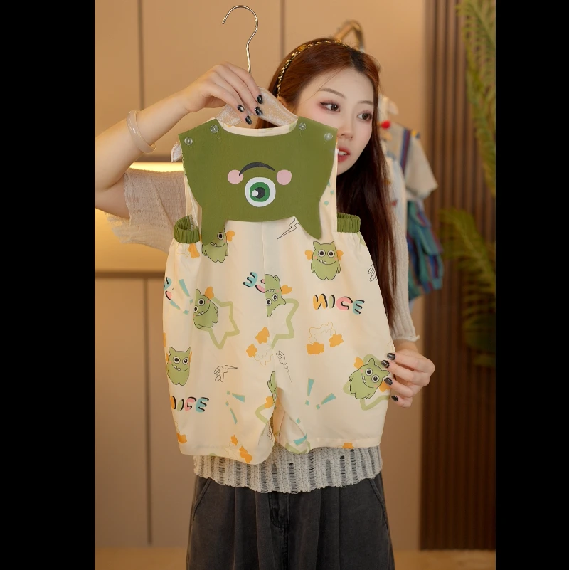 【乖可爱】幂姐原创夏季超萌儿童薄款连体外穿服渔夫裤MJX256227