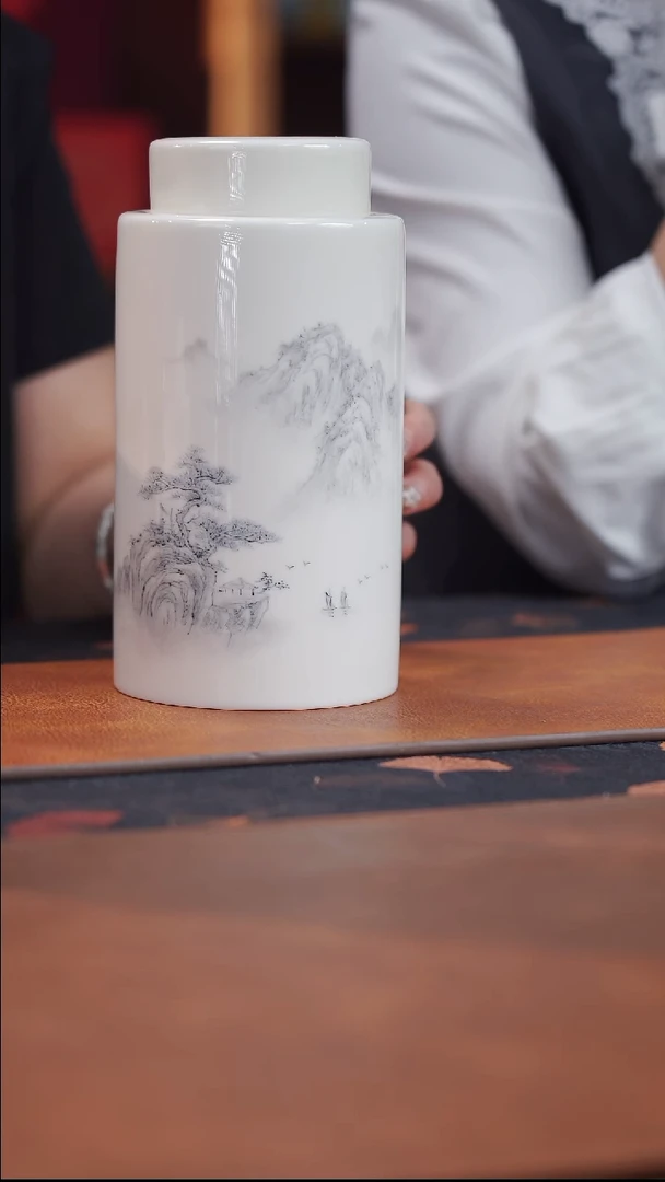 瓷片aaaaaaaaa茶叶罐-山水