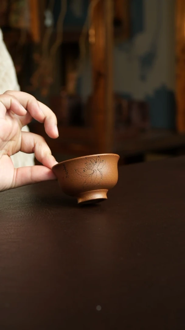 茶杯紫砂63号  李建军老师 桂花砂荷花杯