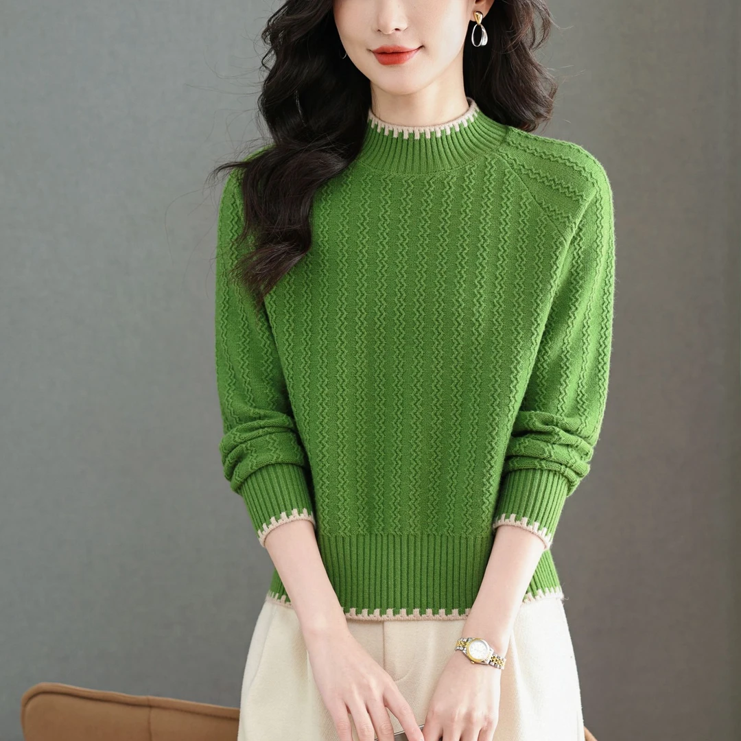 冬季高级感短款锁温半高领加厚保暖过冬毛衣洋气针织打底羊毛衫