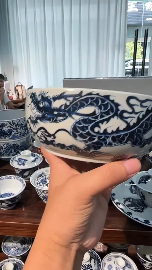 【初谨】青花龙纹水洗