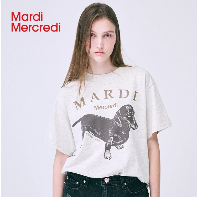 【MardiMercredi】经典腊肠狗短袖时尚百搭潮流高级春夏新款J