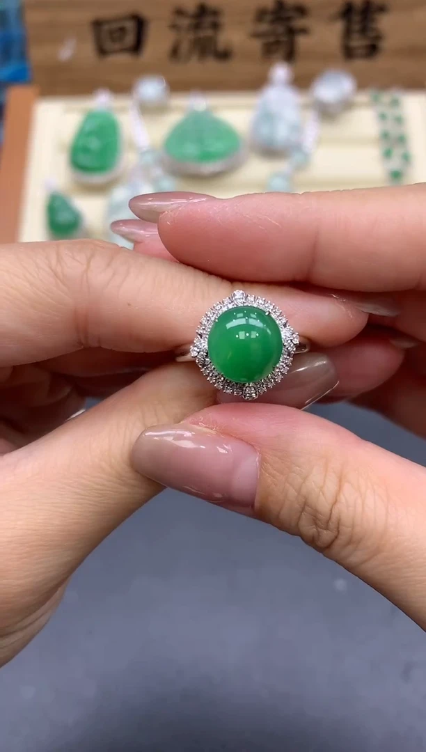 【闪购商品】翡翠戒指18K金镶嵌610-中国好珍宝