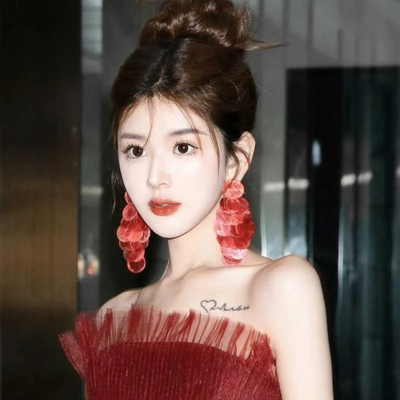 合金耳饰 新娘结婚婚纱大气贝壳流苏百搭大气高级感复古简约耳饰