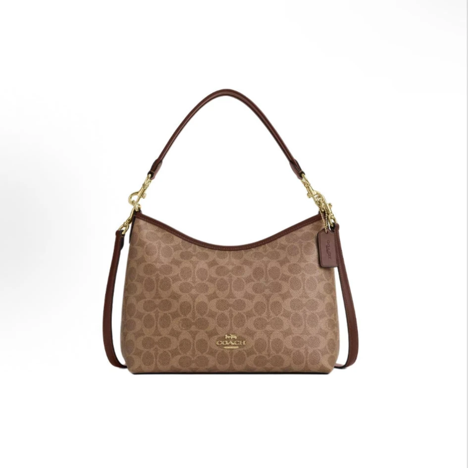 COACH/蔻驰Laurel美拉德老花流浪包腋下包时尚女士斜挎包31*10*23