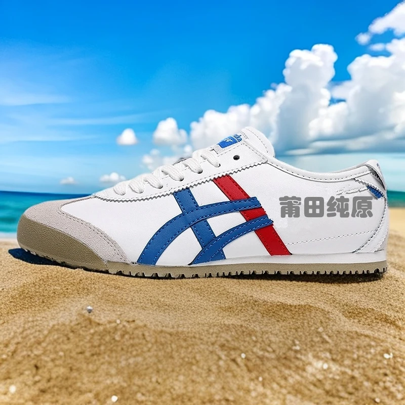 夏季新款白金色休闲运动鞋老虎鞋白德训鞋情侣款百搭阿甘虎冢鞋