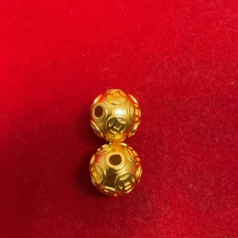 11.94g足金999古法金珠2