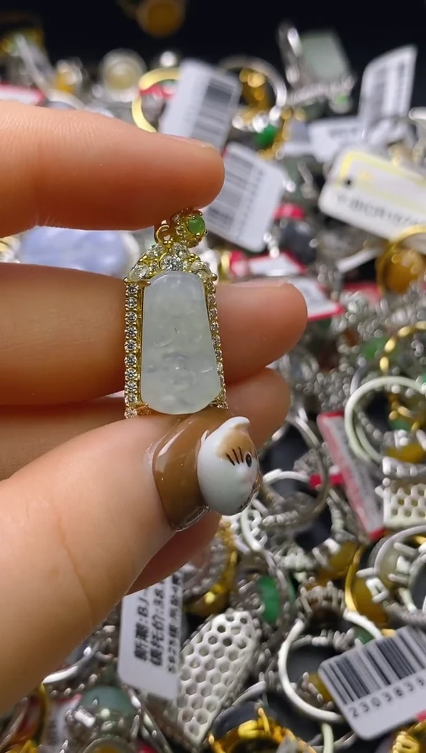 银S925镶嵌戒指翡翠百内无证书