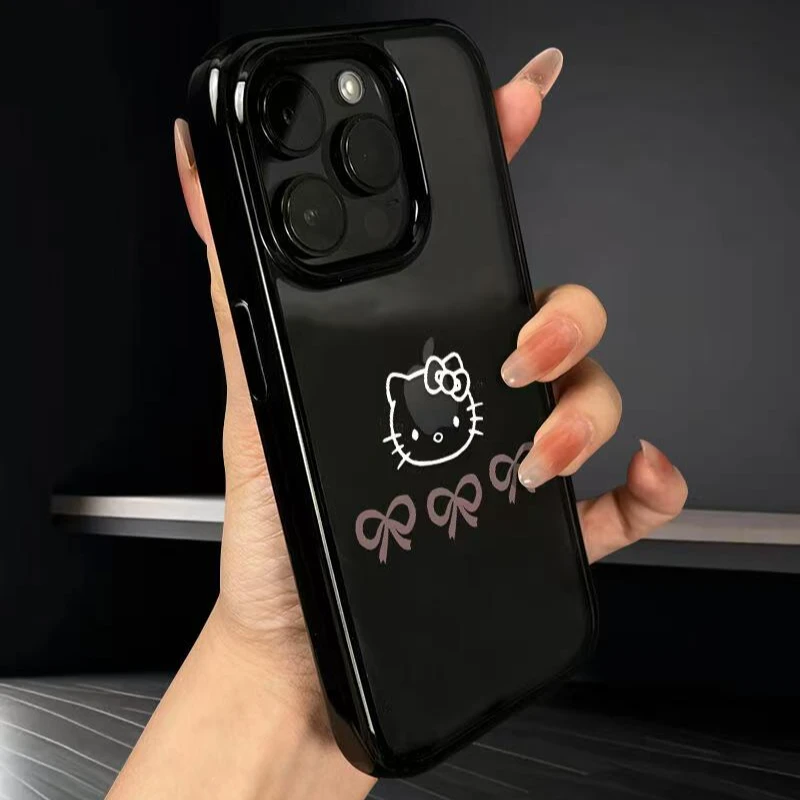 蝴蝶结kt猫适用苹果16promax手机壳16/12/15/13Pro/11防摔14PLUS