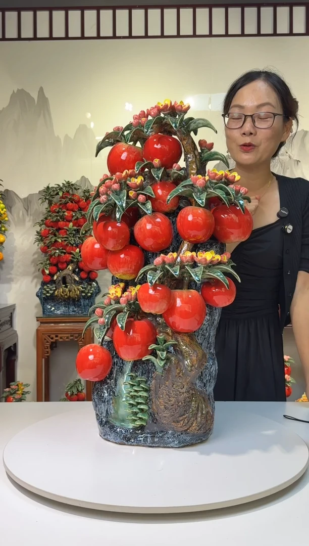 陶瓷珠****司平安是福苹果树石湾陶