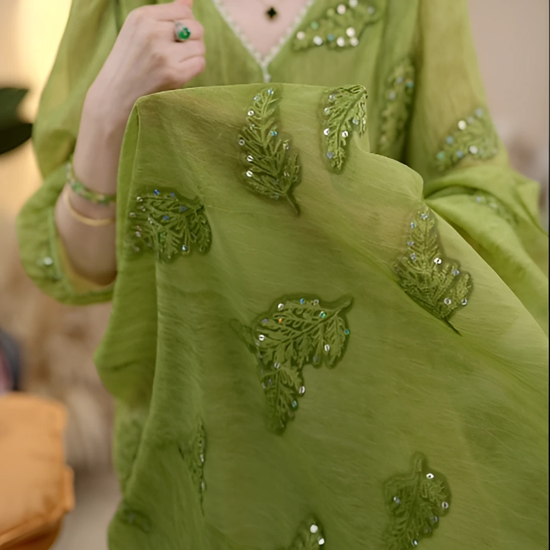 【JJ】-新款刺绣印花洋气修身夏季时尚法式女装连衣裙