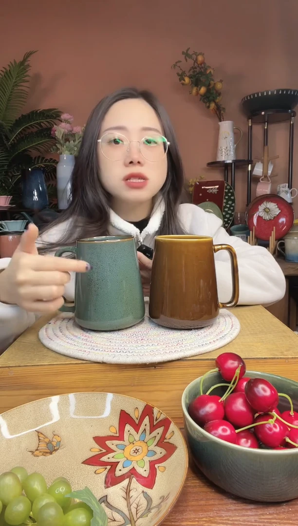 陶瓷超大容量水杯 2件 微瑕疵