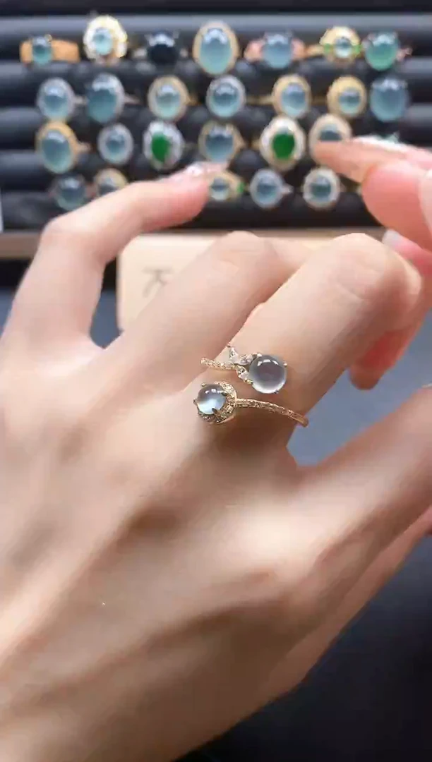 银S925镶嵌戒指翡翠51511