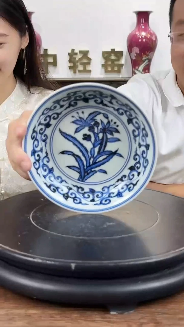 摆件景德镇陶瓷手工手绘赏盘