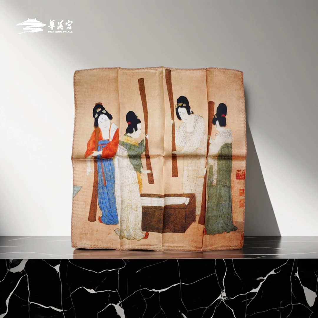 【华清文创】仕女清·手帕中式国风真丝手帕节假日伴手礼折叠