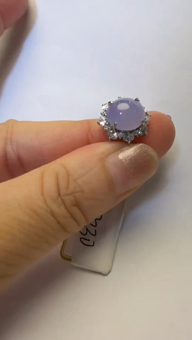 银S925镶嵌戒指翡翠925银镶缅甸A货翡翠戒指