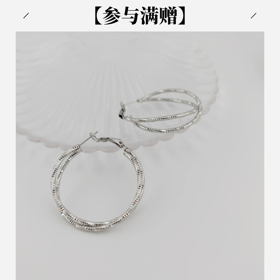 XUPING/旭平首饰 不锈钢耳饰 冬上新 气质交叉线条GDJ T000832805