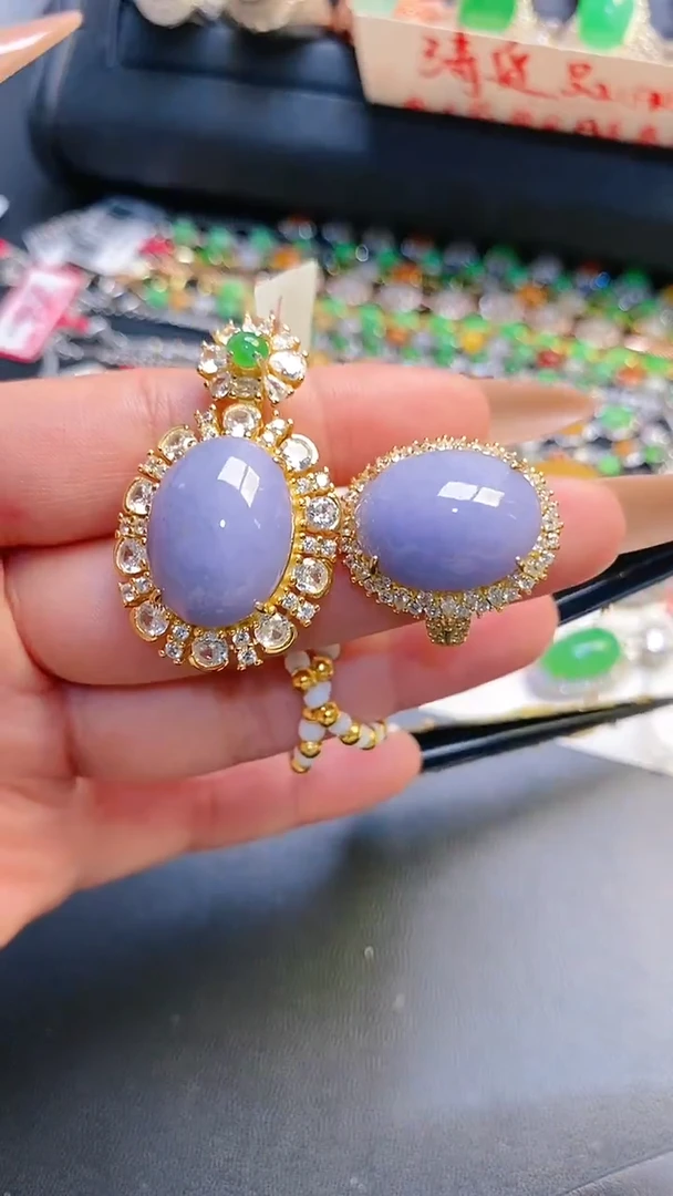 银S925镶嵌戒指翡翠天然