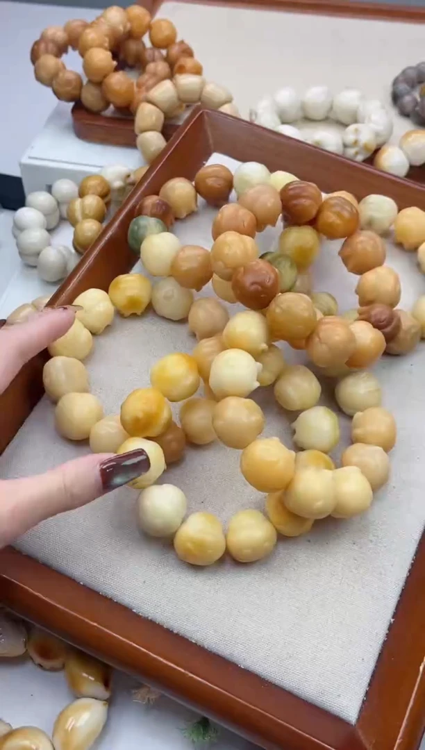 手串菩提根/象牙果a65干磨龙猫兔20*21mm手串瑕疵不补随机