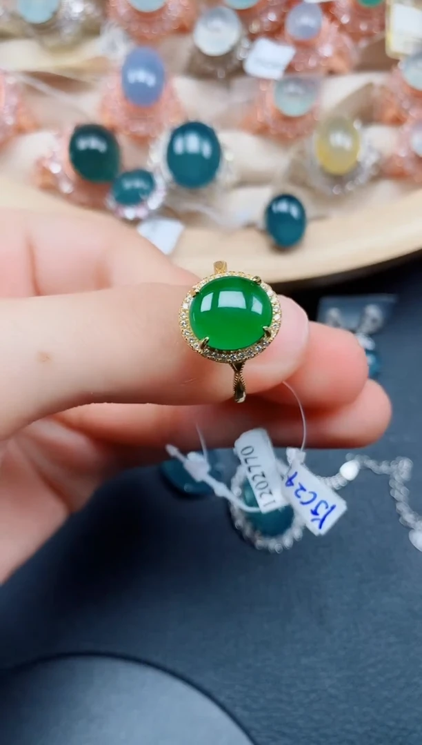 【闪购商品】翡翠戒指银S925镶嵌翡翠