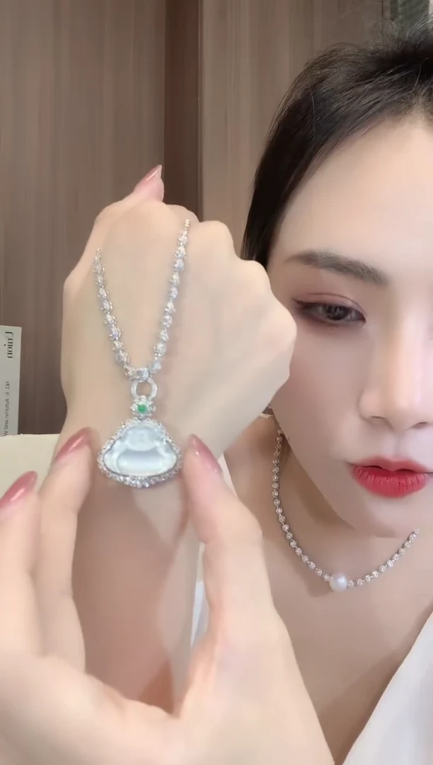 翡翠18K金镶嵌吊坠(不含链)D42