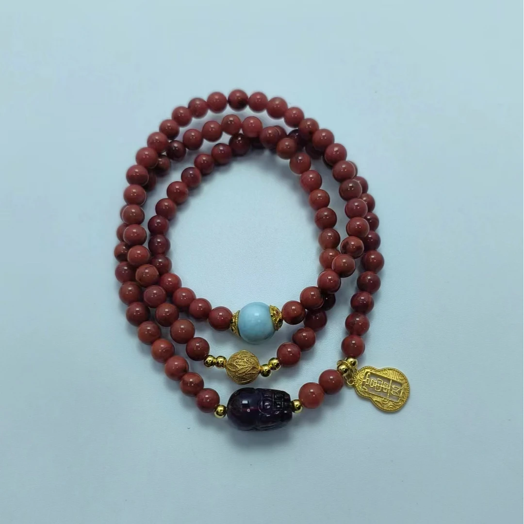 南红圆珠貔貅三圈 B5139 多样性发其一 气质 | 时尚 经典 | 珠宝