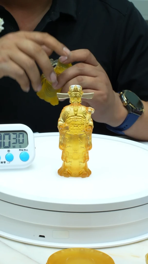 【闪购商品】泥塑古法琉璃财神摆件