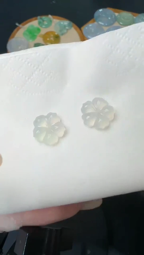 【闪购商品】定制翡翠未镶嵌毛货24（一对）