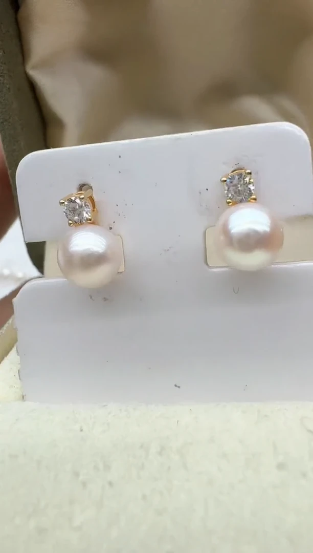 【闪购商品】海水珍珠耳饰银S925镶嵌非基地发货不带证书